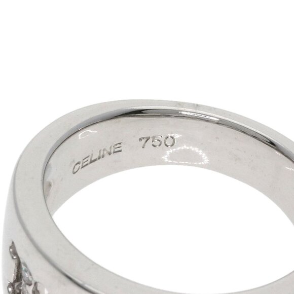 CELINE 18k White Gold Diamond Ring - Picture 5 of 9
